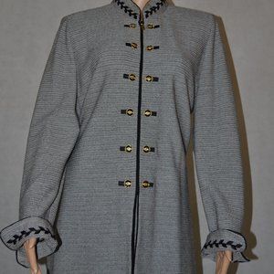 (ELEGANT) ST.JOHN COLLECTION BLACK & GRAY & GOLD SKIRT SET SIZE 12